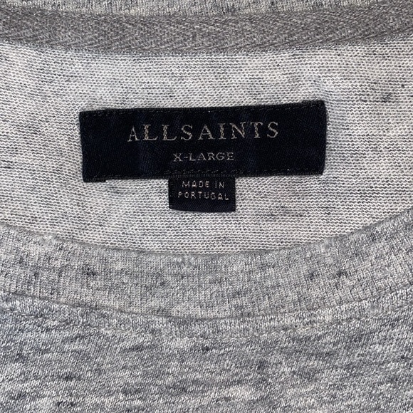 All Saints Gray Distressed soft Baggy T-Shirt - Picture 5 of 5